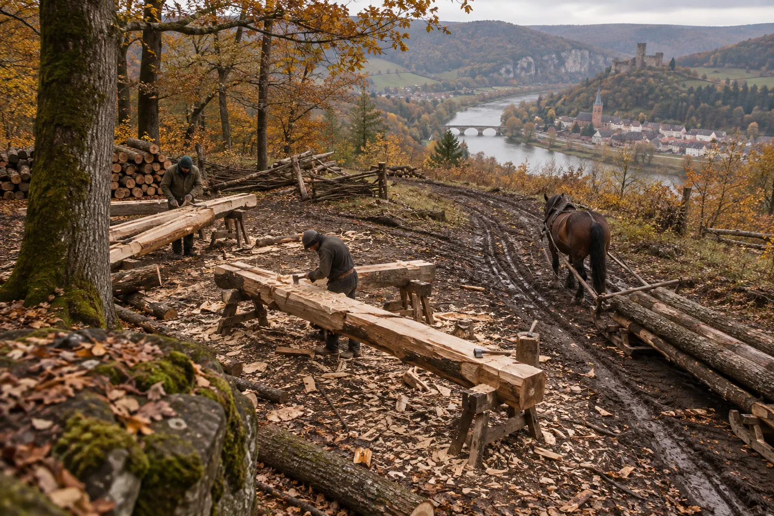 Eichenbalken für den Fachwerkbau: Auswahl und Bearbeitung