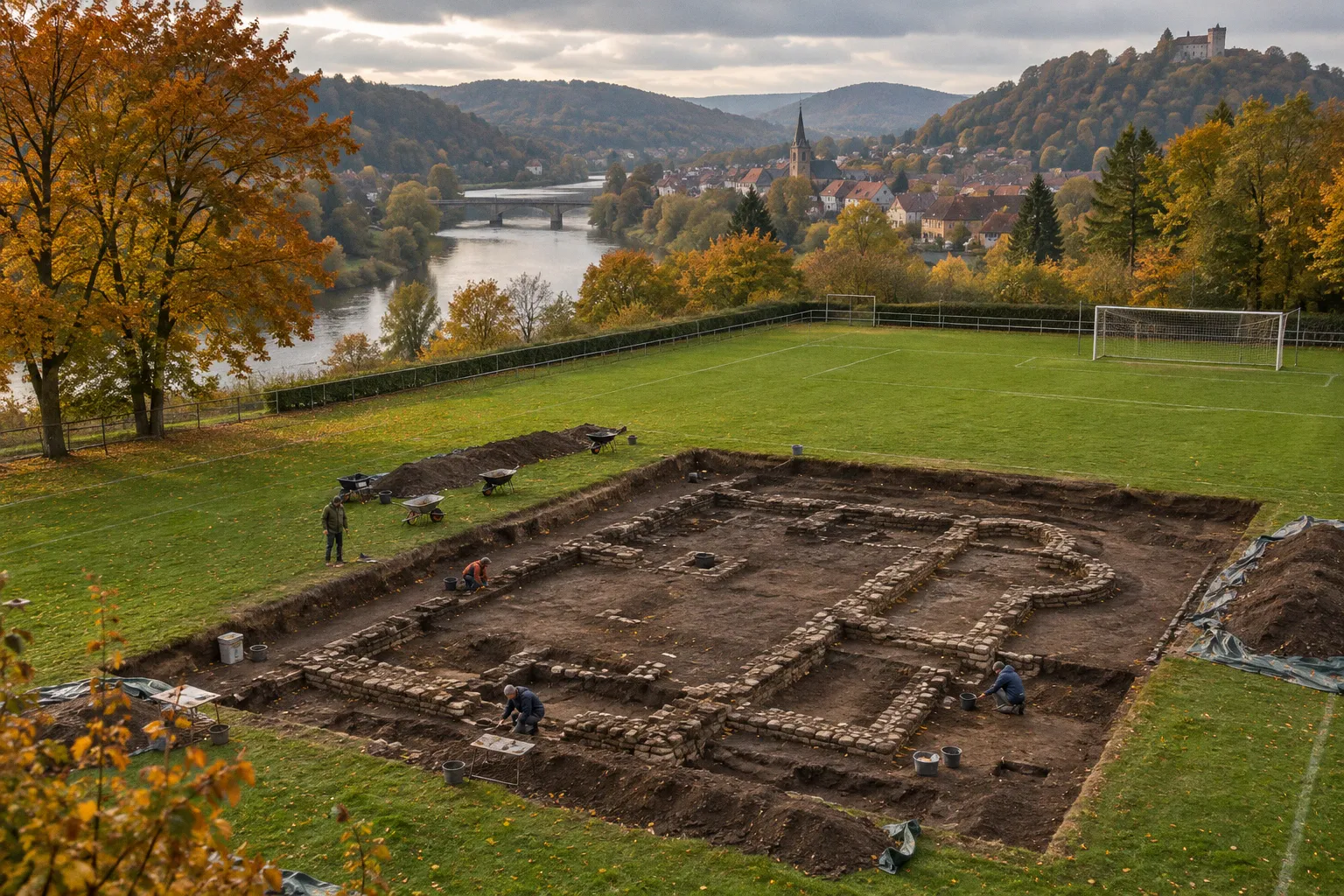 Verborgene Klosteranlage unter Fußballplatz bei Roskilde entdeckt