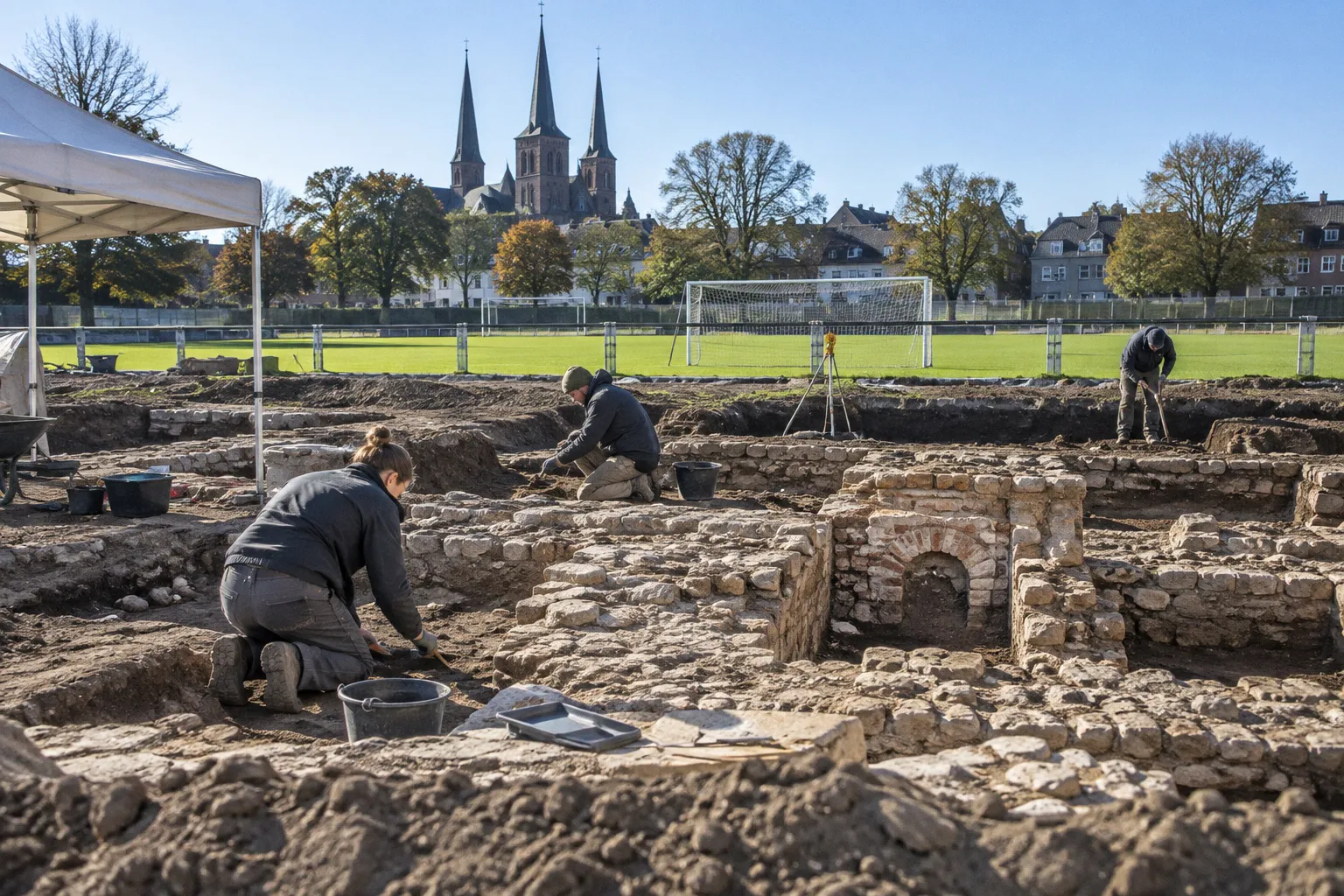 Vergessenes mittelalterliches Kloster unter Sportplatz in Roskilde entdeckt